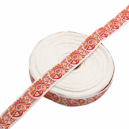 С3774Г17 Лента Славянский орнамент Оберег рисунок 9017 32мм25м 1 белыйкрасныйоранжевый 927₽