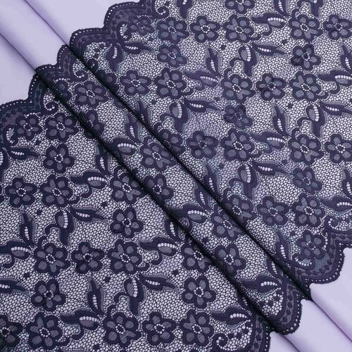 Кружево эластичное для шитья нижнего белья Айрис 18см34м цвет темно-синий 710₽