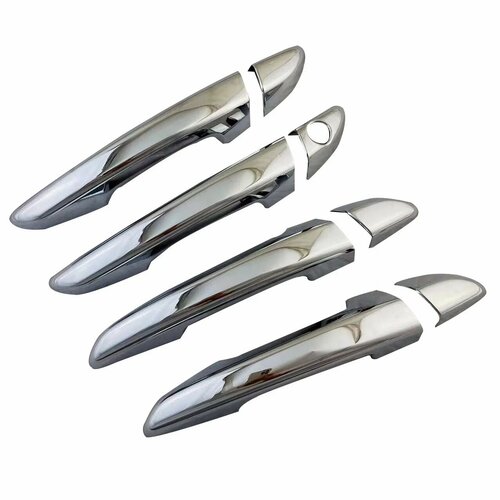 Для Hyundai Sonata 2015 2016 2017 2018 2019 Автомобильная наклейка хромированная Серебряная наружная дверная ручка молдинг крышка отделка Декор Аксессуары No Smart Hole 1301₽