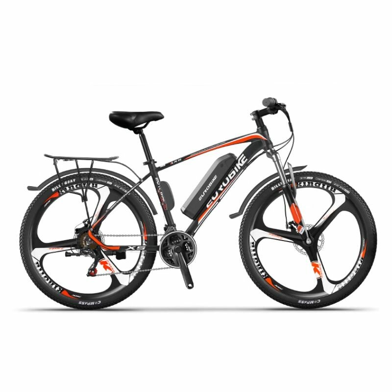 Электрический велосипед EUROBIKE-X5 21 скорость 26 дюймо 3 колеса лезвия вчерный оранжевый аккумулятор 15 Ач