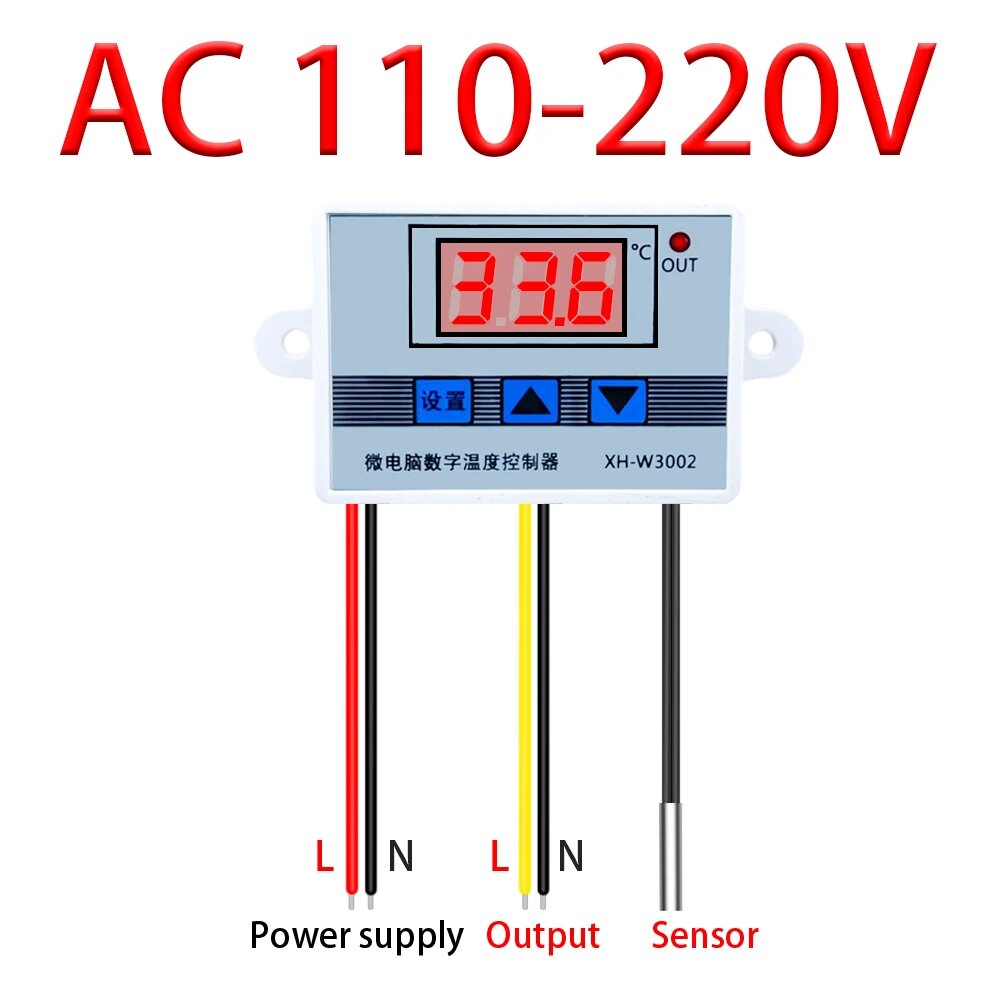GlintDeer регулятор температуры W3002, AC 110-220V