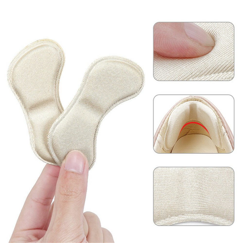 4шт Пяточные Захваты Pad Liner Подушка Бежевого Цвета Для Свободной Обуви Самоклеящийся Уход За Ногами