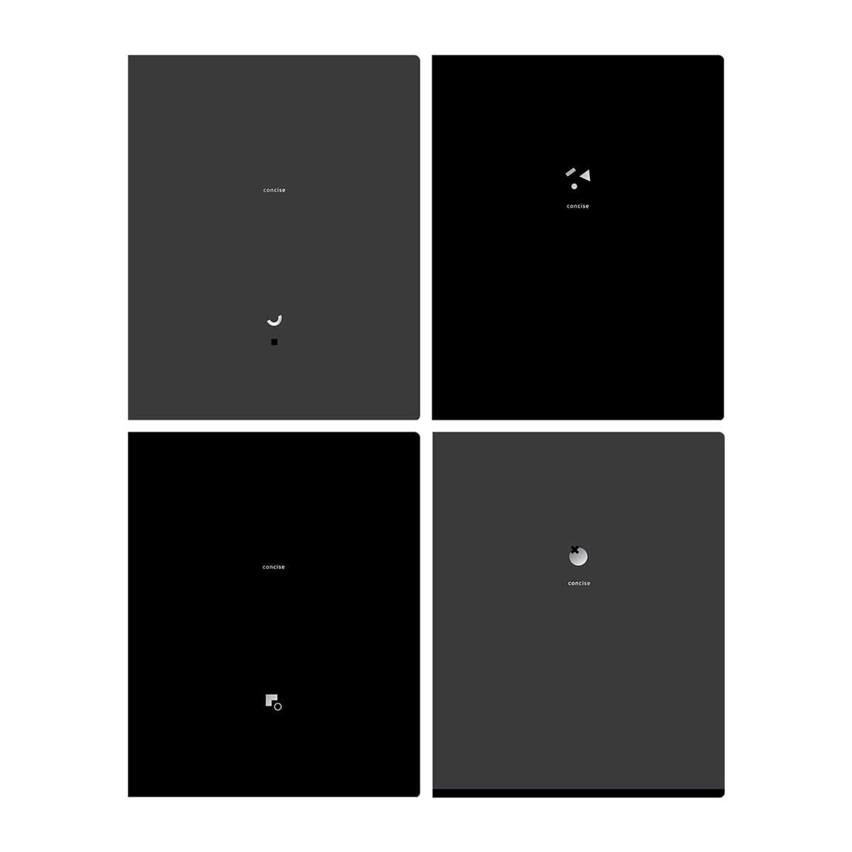 Тетрадь общая 48л, А5 BG "Monocolor. Black. Concise" (клетка, скрепка, обложка soft touch, тиснение фольгой) (Т5ск48_лс_тф 12234), 4шт.
