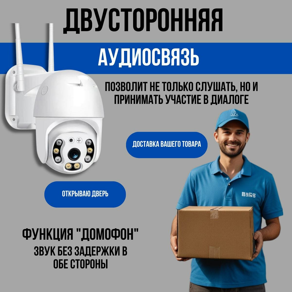 Поворотная уличная камера видеонаблюдения с WiFi 10 мегапикселей — фото 1