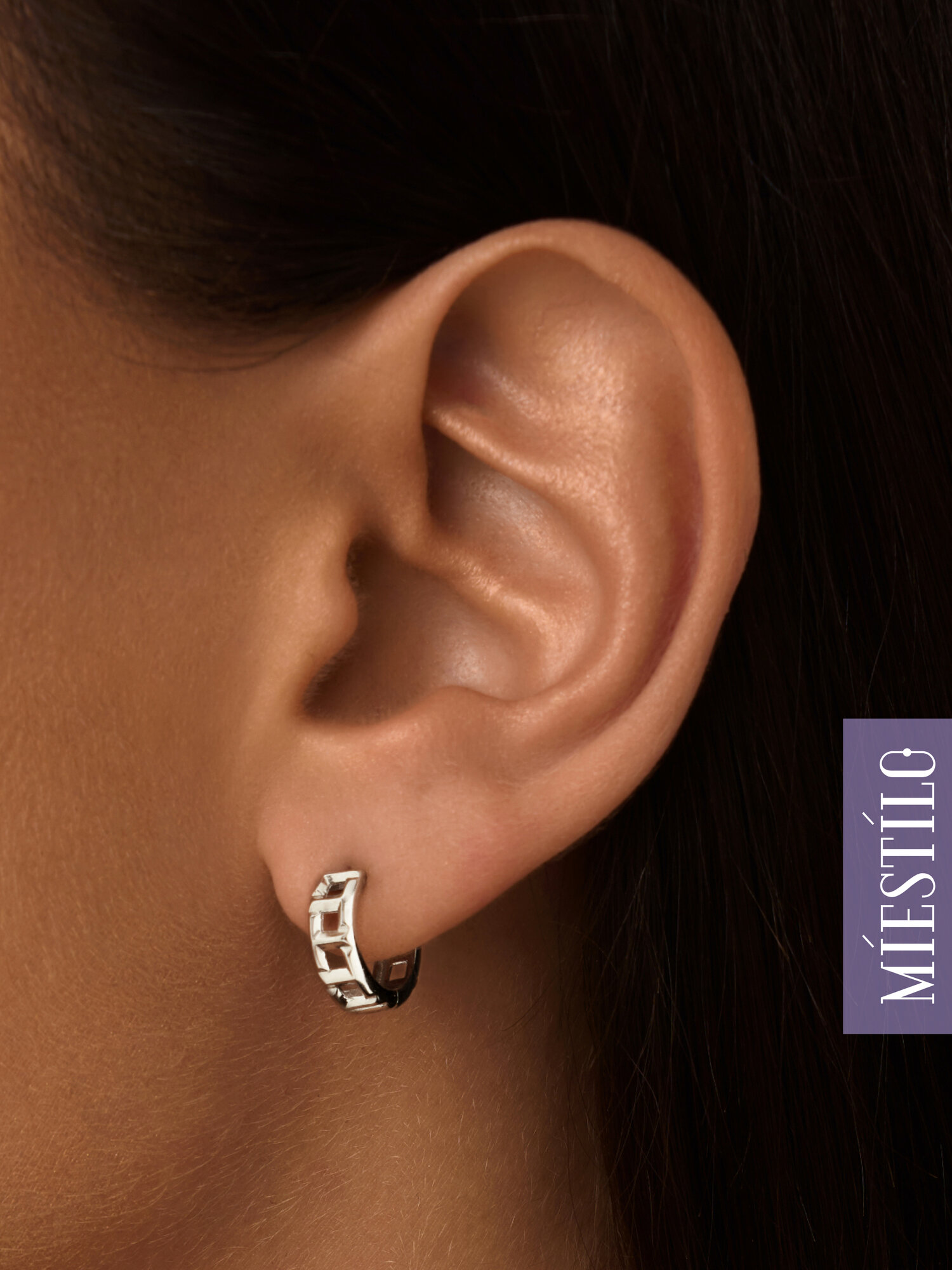 Серьги конго, серебро, 925 проба, родирование