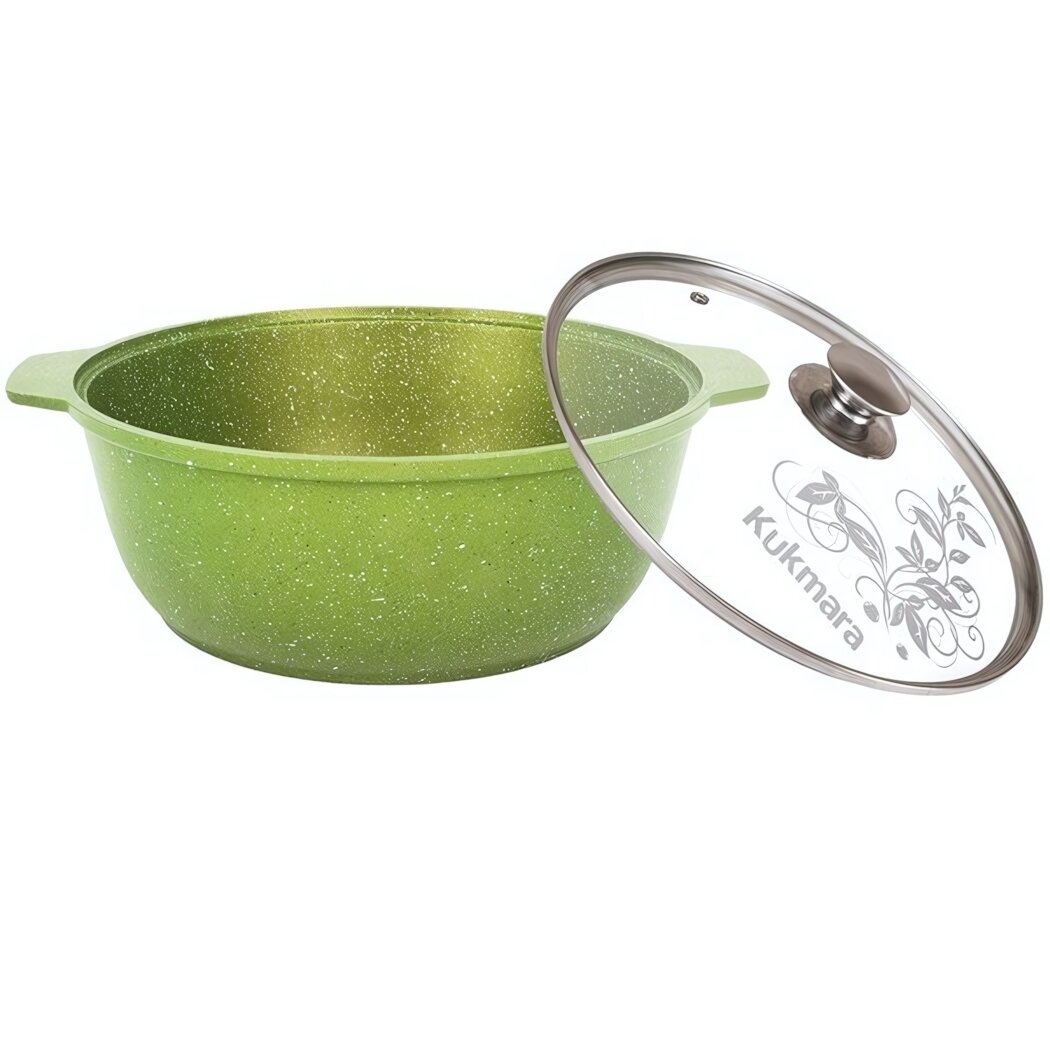 Кастрюля-жаровня 4л со стеклянной крышкой «Trendy style» lime ж41tsl