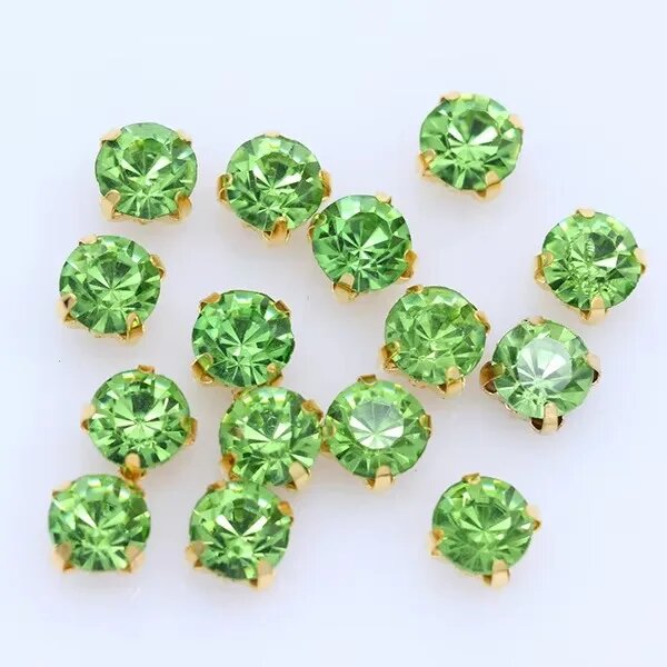 Стразы для шитья стекло 3/4/5/6 мм 100 шт Изумрудный 4mm 100pcs 24