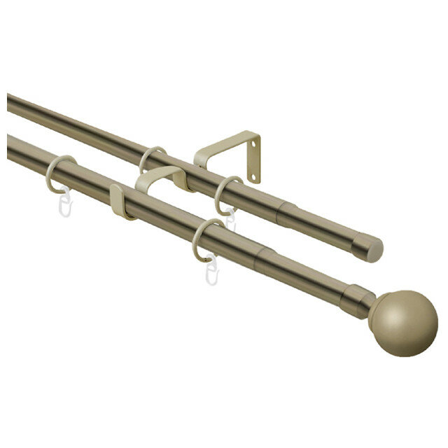 Карниз телескоп. 2-рядный ARTTEX 160-300см 16/19мм золото антик наконечник шар арт.15.650