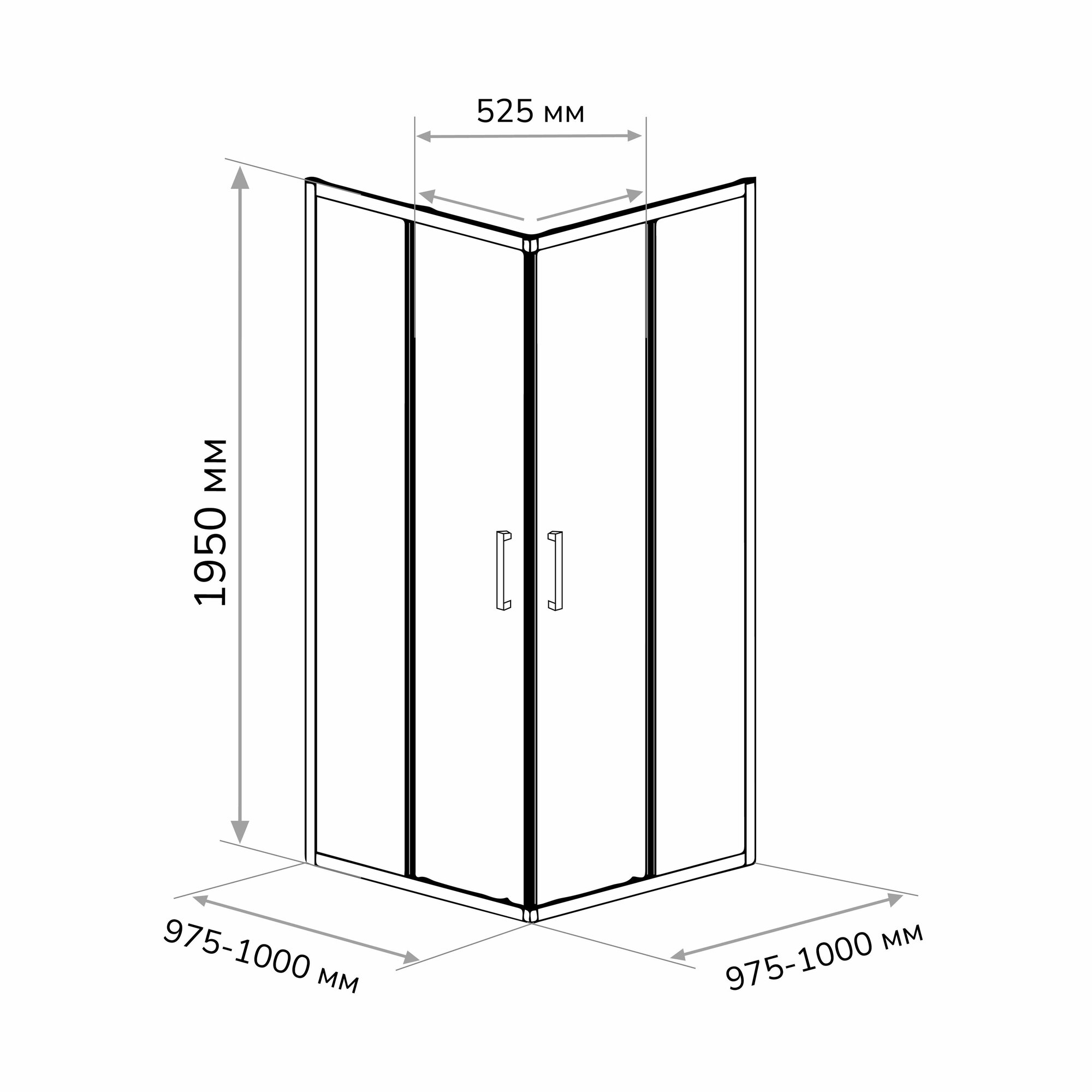 Душевой уголок Март Квадро квадратный 90x90 см хромированный профиль матовое стекло раздвижной - фото №8