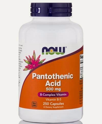 Изображение товара NOW Pantothenic Acid (Пантотеновая кислота) 500 мг 250 капсул