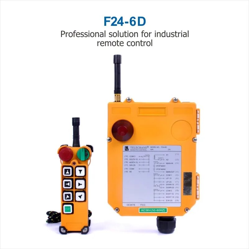 TELECRANE F24-6D F24-8D F24-10D F24-12D Промышленный кран с дистанционным управлением Беспроводной двойной скорости 36V220V380V ACD для подъемника, F24-6D