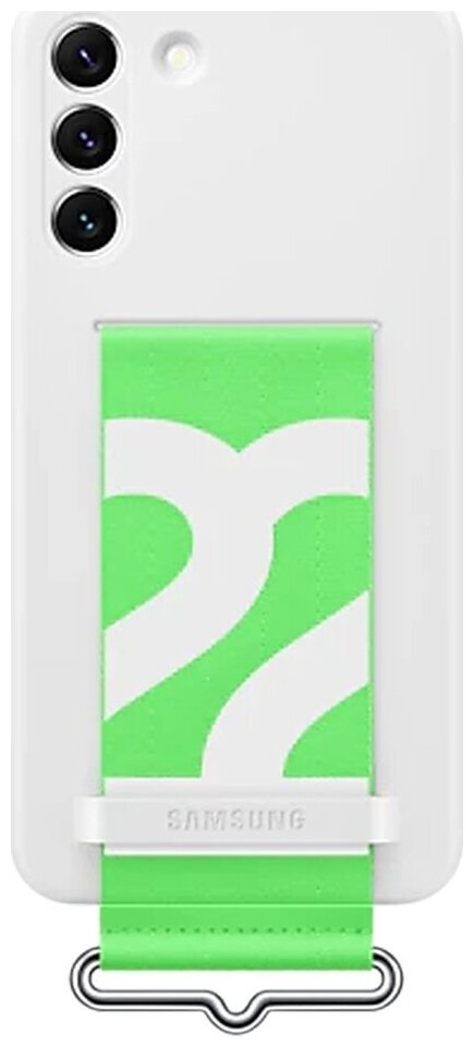 Чехол Samsung Galaxy S22 + (plus) Silicone Cover with Strap EF-GS906, белый (только для S22+ (плюс версия))