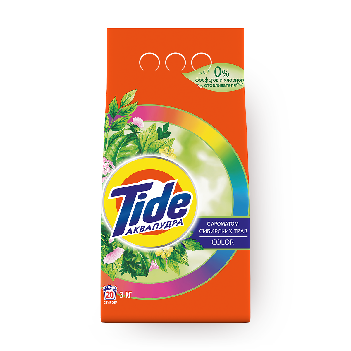 Стиральный порошок Tide Color сибирские травы автомат, для цветных тканей, 3 кг