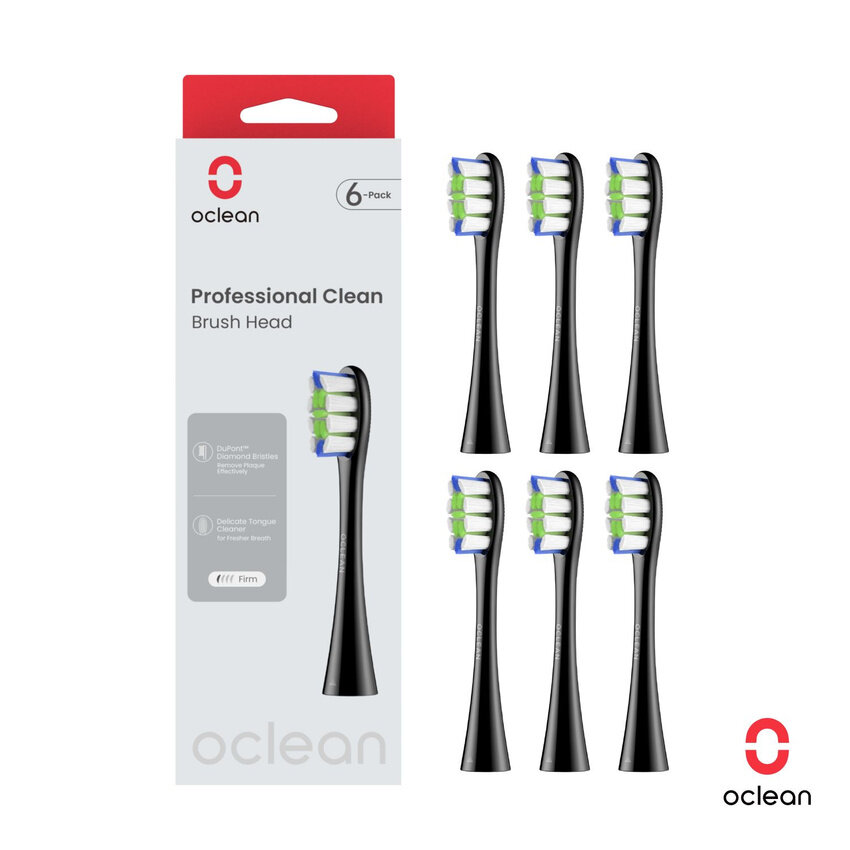 Комплект насадок Oclean Professional clean (6 шт), черный (Black)