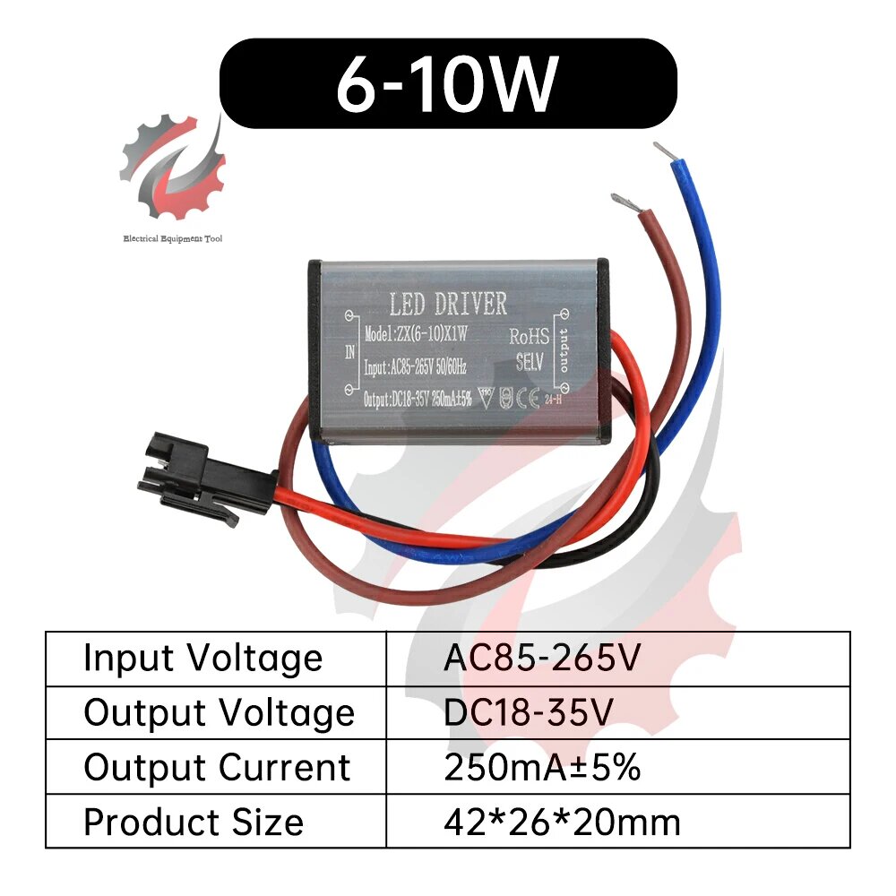 Водонепроницаемый светодиодный драйвер LED Driver 6W to 10W