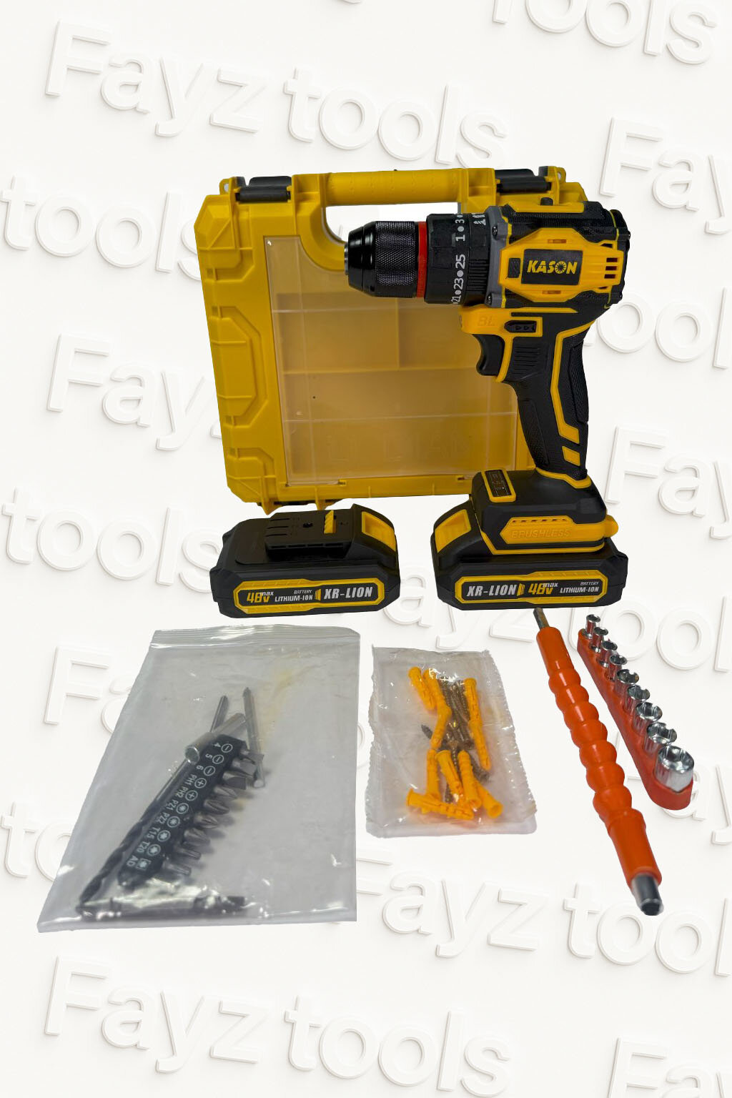 Шуруповерт 48 В, аккумуляторная дрель, бесщеточный двигатель, 10 мм — фото 1