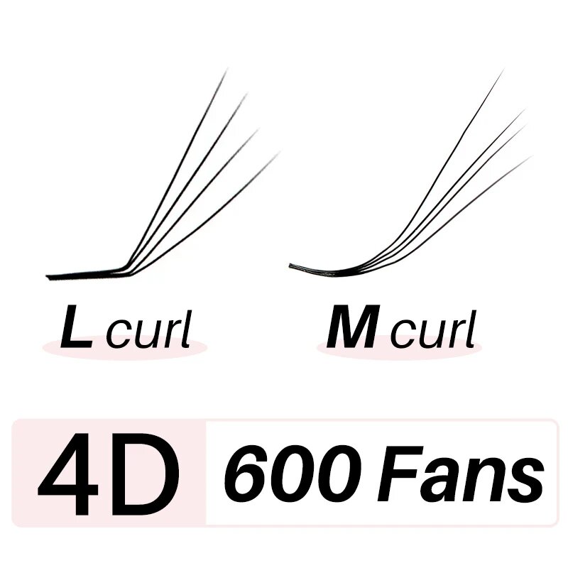 Готовые вентиляторы объёма Premade fans ультра темный матовый черный 600/1200 шт 4D-0.07-600fans M MIX 8-15MM