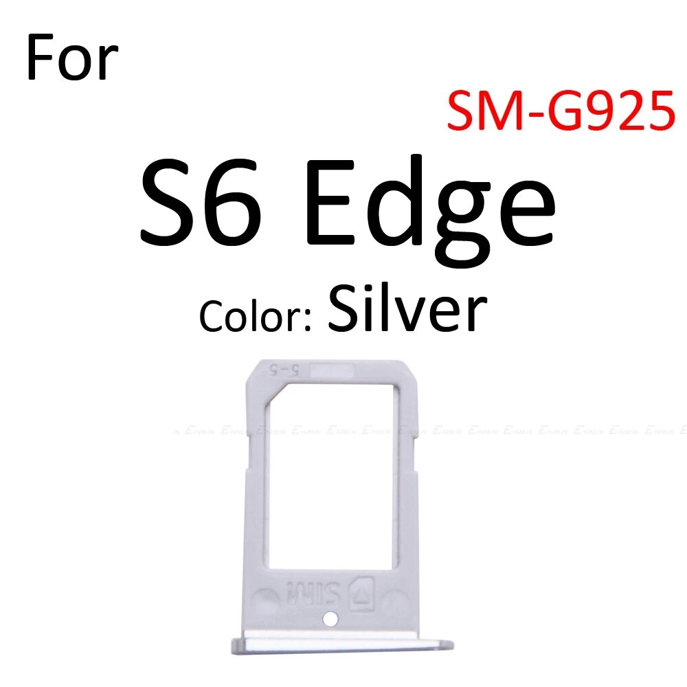 Лоток для SIM-карты разъем для чтения адаптер для Samsung Galaxy S6 Edge G920 G925 держатель для карт Micro SD разъем детали контейнера S6Edge Single Silver
