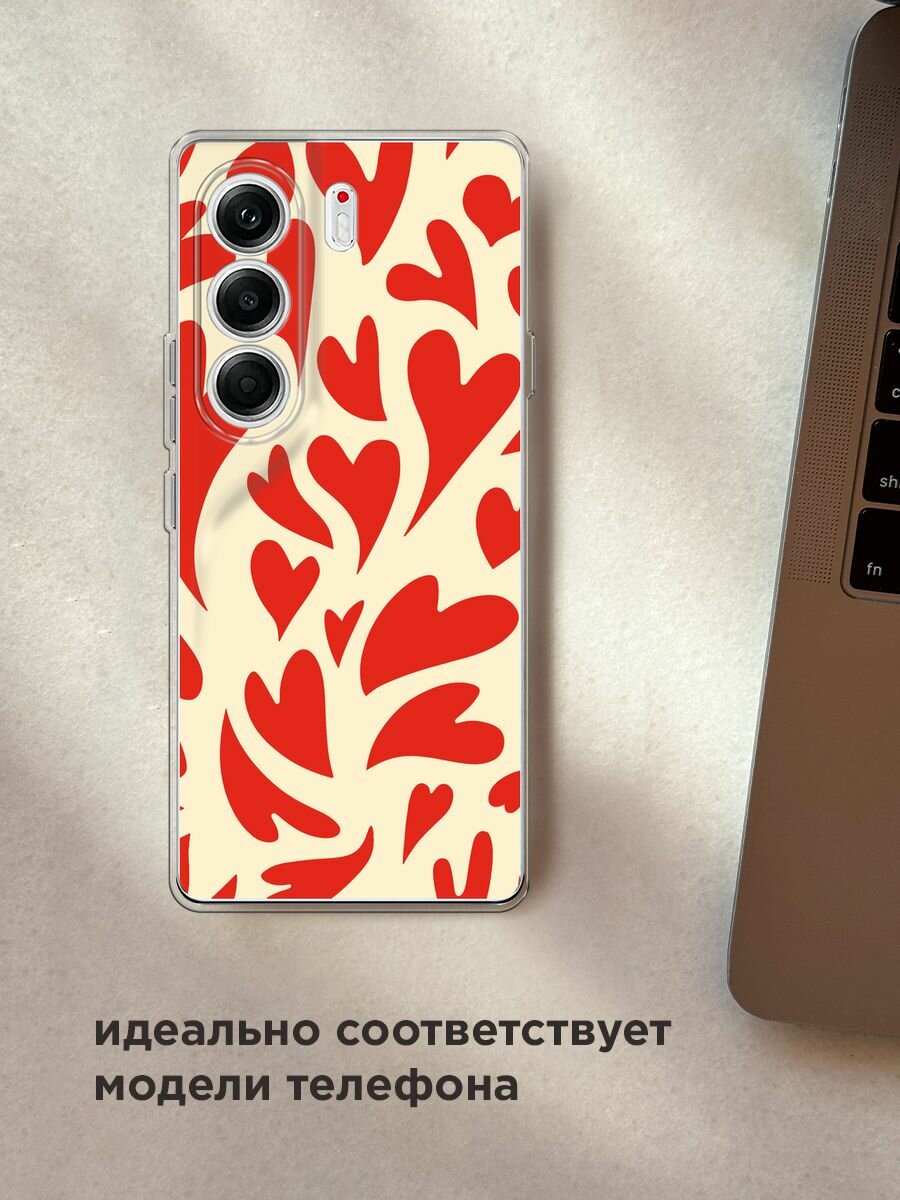 Чехол на Tecno Camon 40 Pro 5G / Текно Камон 40 Про 5G с принтом "Crazy hearts 1 - 14 февраля" — фото 1