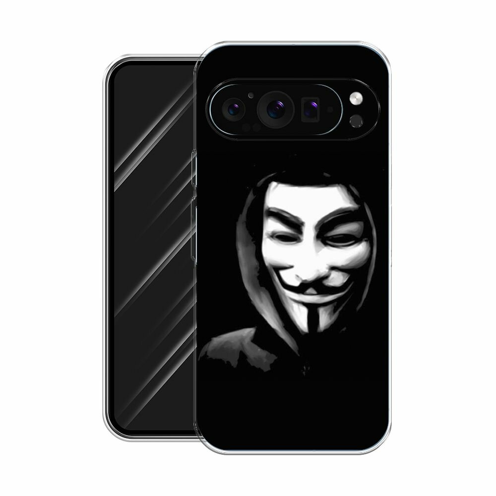 Чехол на Google Pixel 9 Pro / Гугл Пиксель 9 Про с принтом "Анонимус" — фото 1