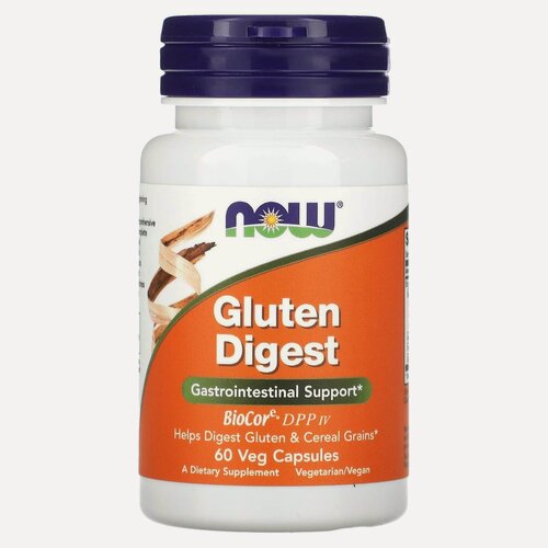 Изображение товара NOW Foods Gluten Digest, Энзимы для Усвоения Глютена - 60 капсул