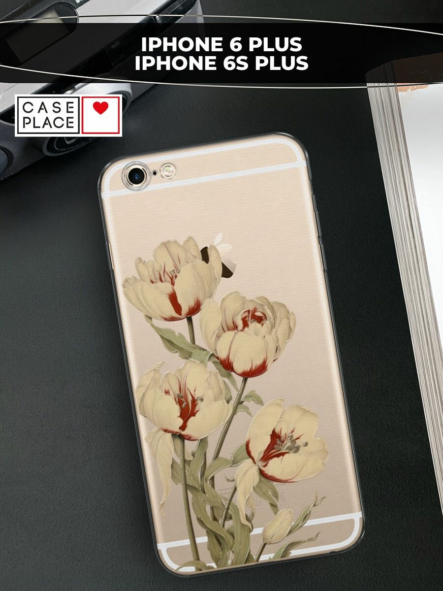 Чехол на Apple iPhone 6 Plus/6S Plus / Айфон 6 Плюс/Айфон 6С Плюс с принтом "Бежевые бутоны"
