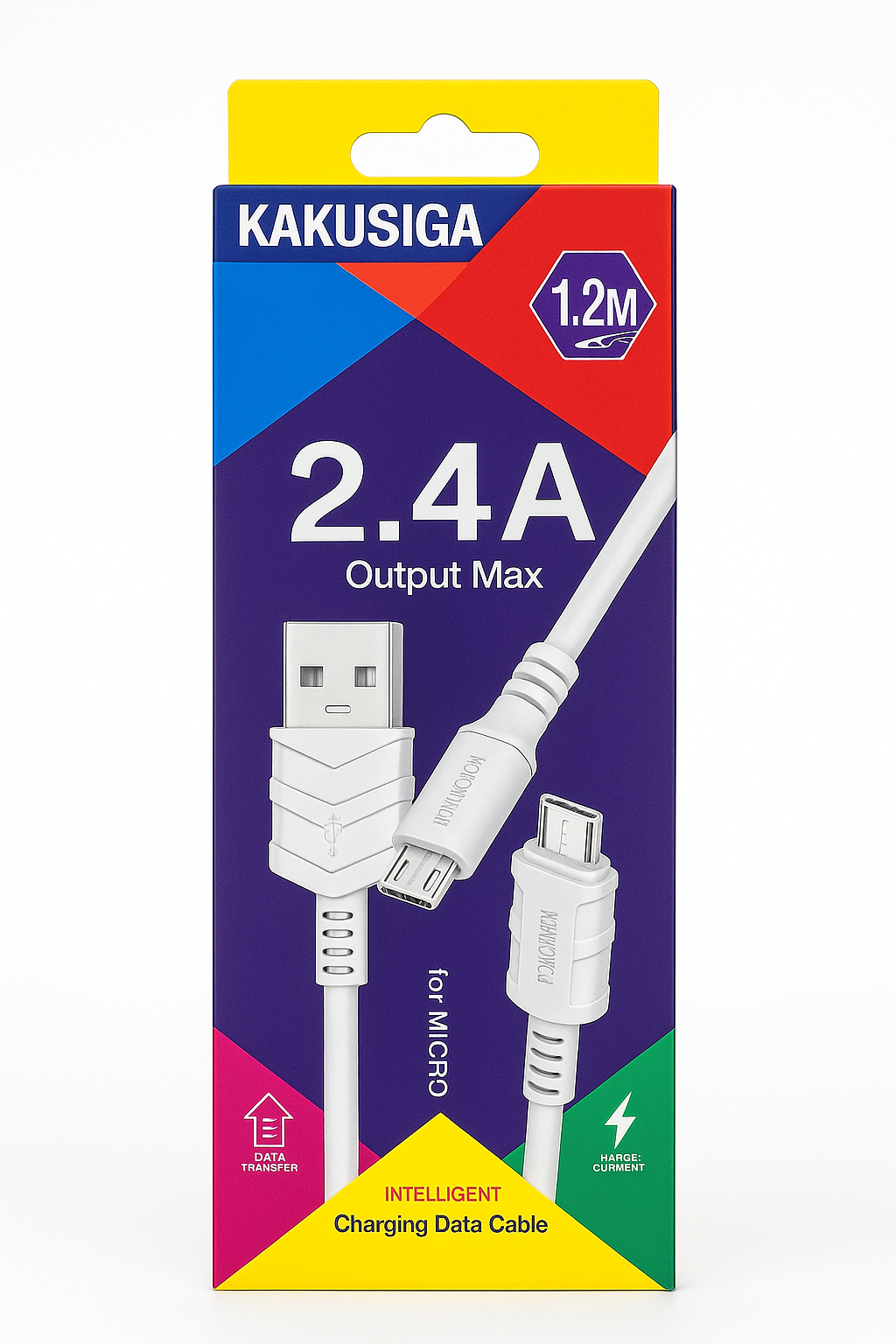 Белый кабель Kakusiga 2.4A Micro - кабель для быстрой зарядки (1,2 метра)