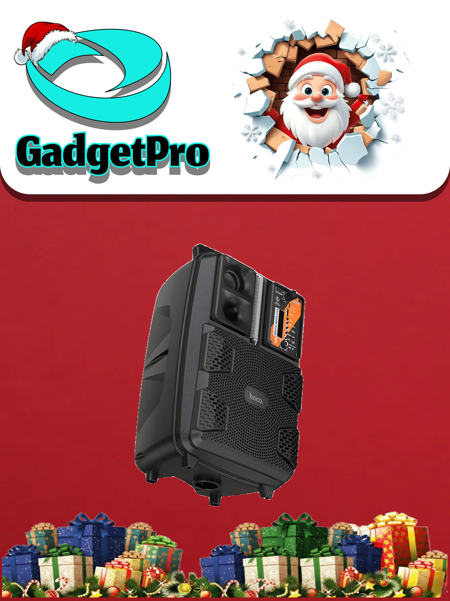 Акустическая система Hoco BS37: портативная колонка с Bluetooth, FM-радио и мощным звуком (Black/Silver)