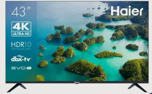 Изображение товара Телевизор Haier 43 S2, разрешение 4K, Android TV, Wi-Fi, черный