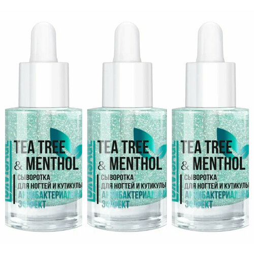 Сыворотка для ногтей и кутикулы LUXVISAGE, TEA TREE & MENTHOL, антибактериальный эффект, 10 гр, 3 шт.