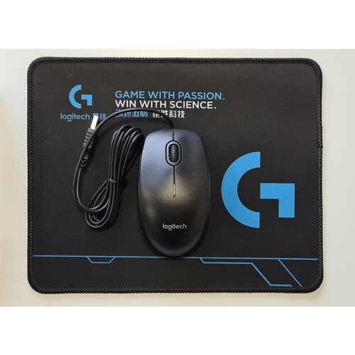 Комплект Мышь Logitech B100 черная Коврик 260 X 210 X 3мм 900₽
