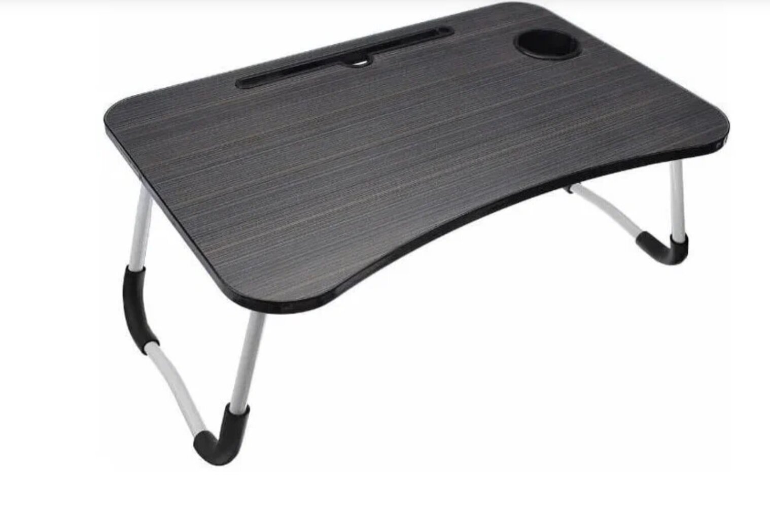 Складной столик для ноутбука ТРИ прорези, черный