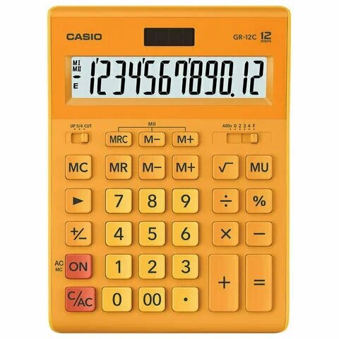 Калькулятор CASIO GR-12C-RG, 12-разрядный, оранжевый - фото №4