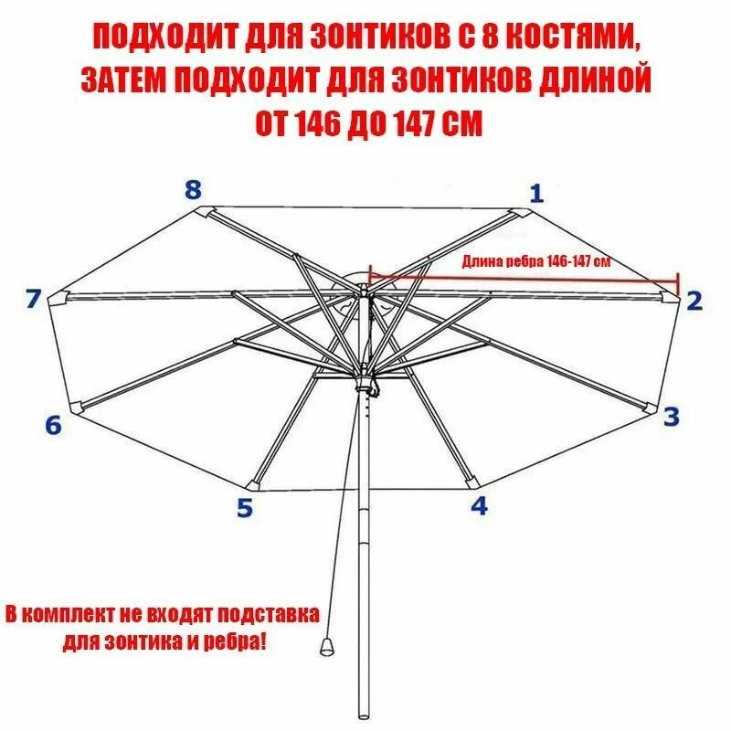 Чехол для садовой мебели, зонтов 2.7/3-метровый наружный - фотография № 3