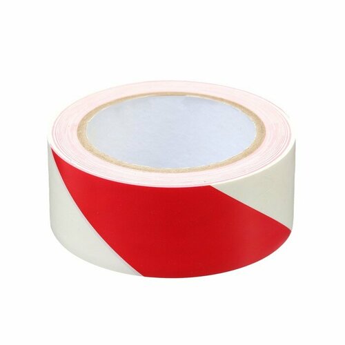 Лента разметочная сигнальная клейкая красно - белая 33 м х 45 см 745₽