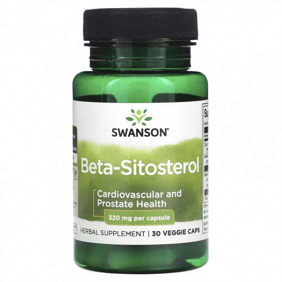 Swanson Beta-Sitosterol (Бета-ситостерол) 320 мг 30 вег капсул (Swanson)