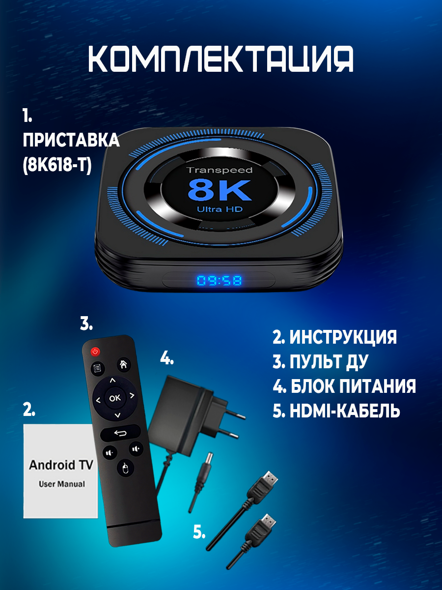 Приставка для телевизора Transpeed 8k Smart TV Box