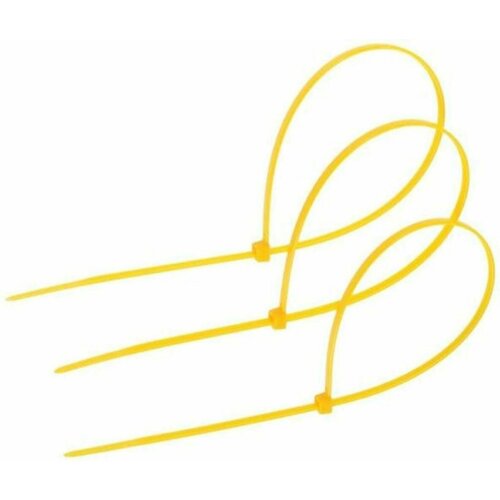 Хомут нейлоновый пластик для стяжки 48х400 мм цвет желтый в уп 100 шт 509₽