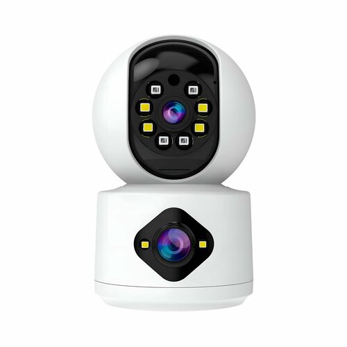 Домашняя поворотная WiFi IP-камера HD com Мод K992-ASW1 Duos Q23443C99 с двумя объективами с видеоаналитикой для определения силуэта человека 392800₽