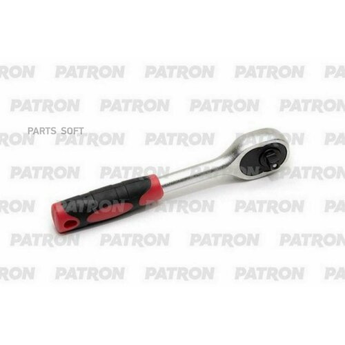 Трещотка 1/4 inch, 24 зуба, 155 мм, с резиновой рукояткой PATRON P-80222 | цена за 1 шт трещотка 38 inch 24 зуба 205 мм с резиновой рукояткой patron p80232 1 шт