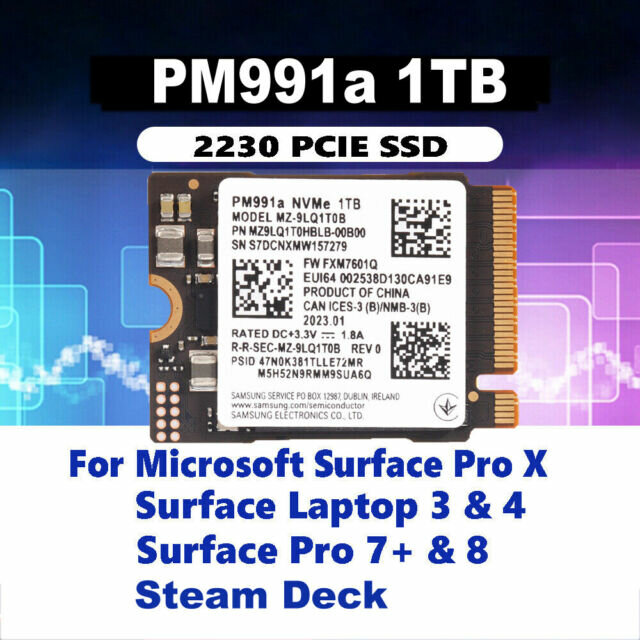 1 ТБ Внутренний SSD диск Samsung PCIe 3.0x4 NVME Internal SSD (Samsung PM991a M.2 2230), ssd для steam deck совместимый