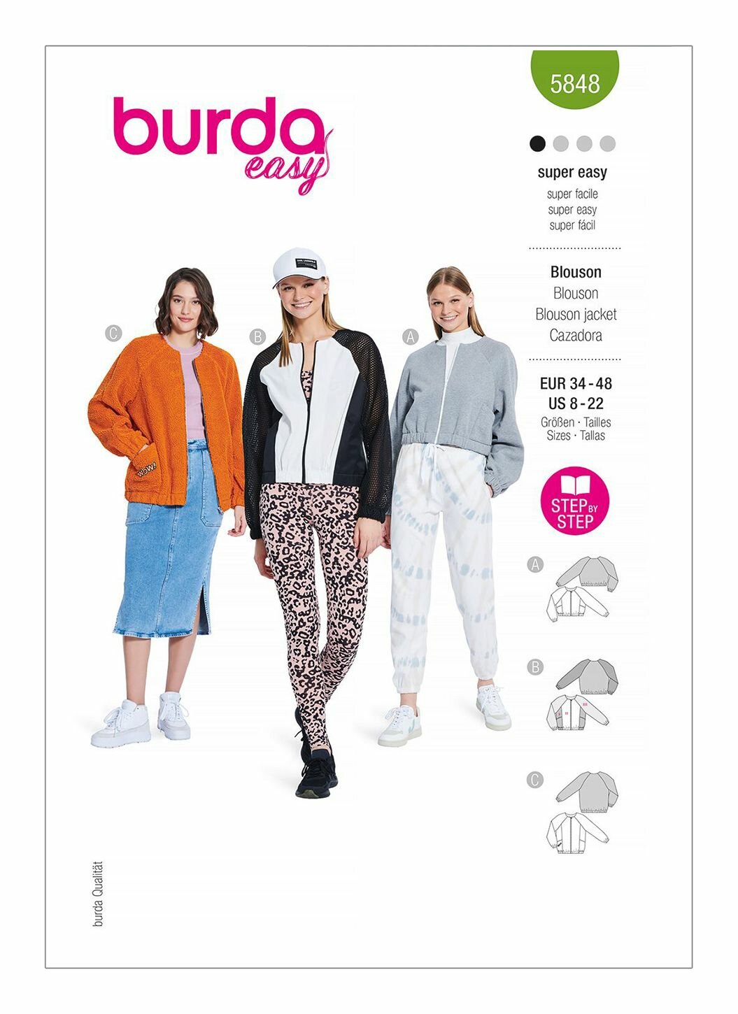 Выкройка BURDA №5848 Спортивная куртка