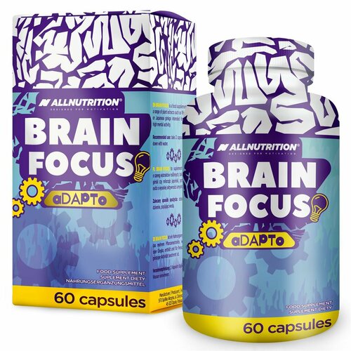 Мозговой фокус: Ацетил, Тирозин + Бакопа + Родиола розовая, 60 капсул / ALLNUTRITION BRAIN FOCUS / Адаптогены, витамины для мозга, для памяти, для концентрации внимания