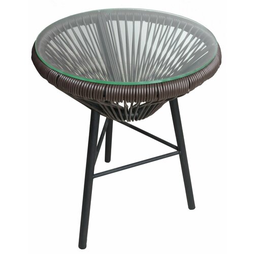 Стол Acapulco со стеклом 42 h52 см ротанг темно-коричневый 13854₽