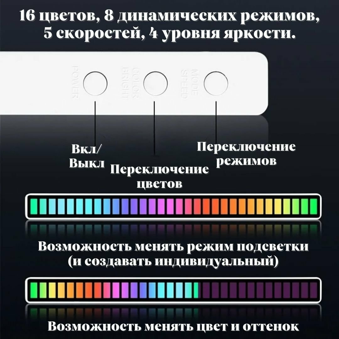 Светодиодный светильник ANYSMART, RGB-подсветка, 16 LED H=18 см белый - фотография № 4