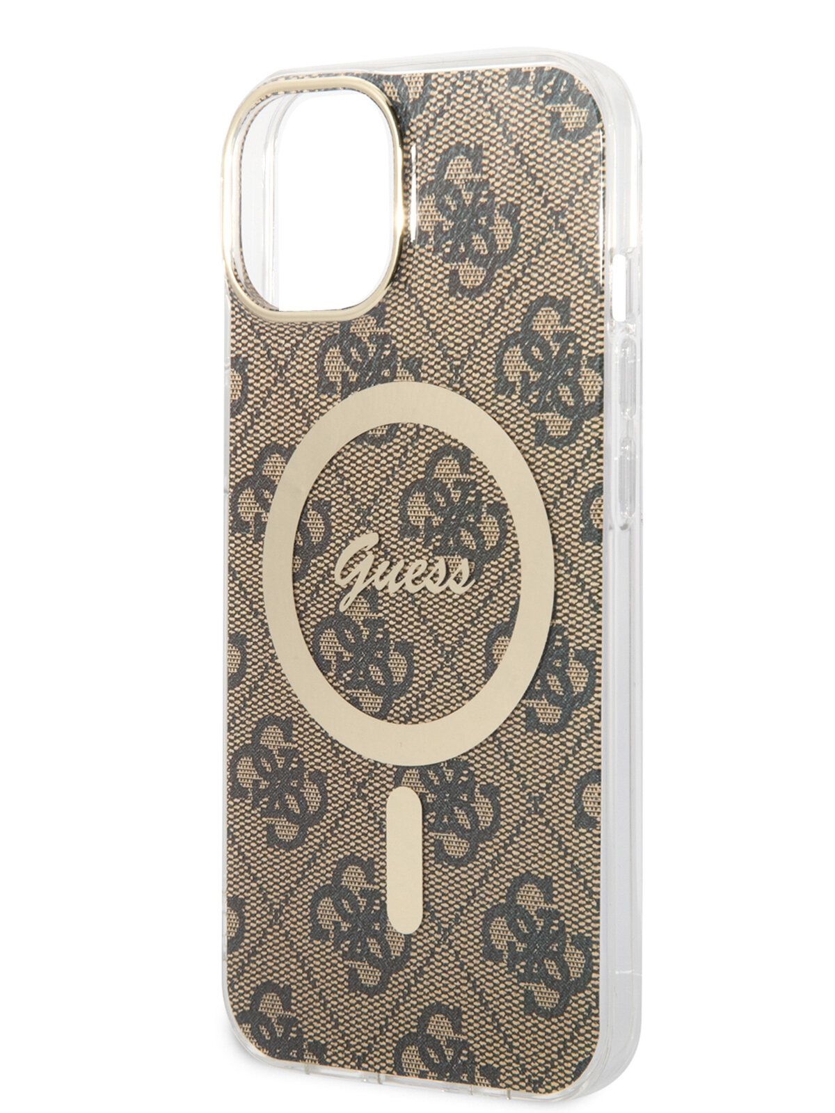 Guess для iPhone 13 чехол MagSafe PC/TPU 4G Hard Brown/Gold