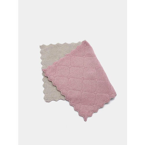 Двусторонняя кухонная тряпка-салфетка для уборки по дому из микрофибры размер 27 х 16 см Цвет Пурпурный 499₽