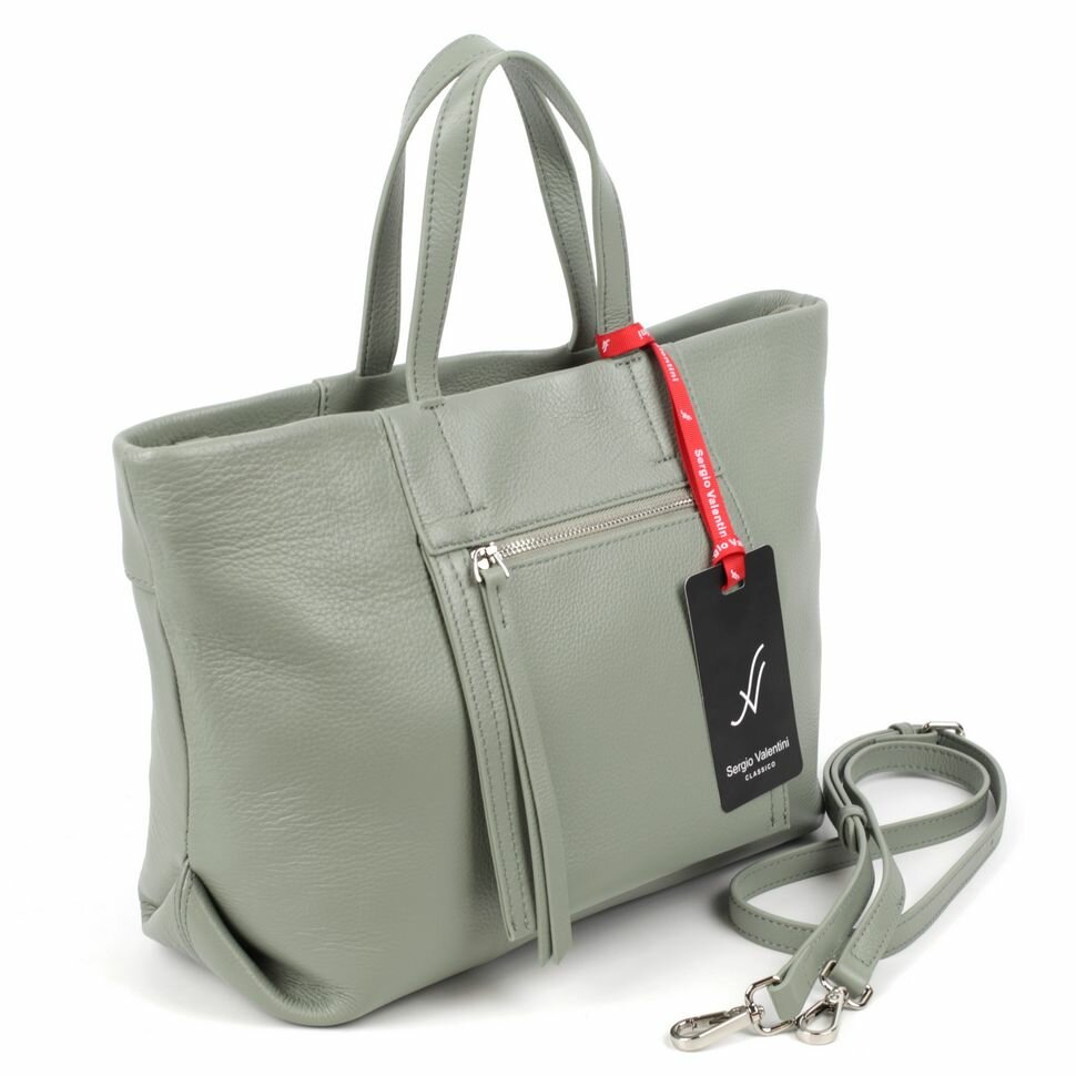 фото Женская кожаная сумка трапеция на локоть Sergio Valentini SV-91520 Беж