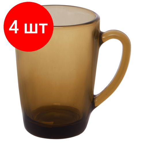 Комплект 4 штук, Кружка MATTINA DI CAF, стеклянная, 300мл (60063736)