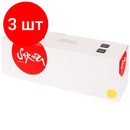 Комплект 3 штук, Картридж лазерный SAKURA CRG054HY жел. для Canon i-SENSYS LBP 621Cw/623Cdw комплект 2 штук картридж лазерный sakura crg054hm пур для canon i sensys lbp 621cw 623cdw